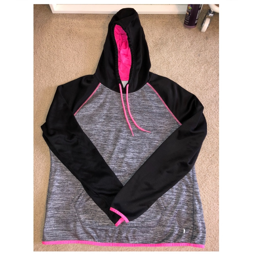 Gray, black & pink hoodie